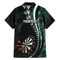 Personalized New Zealand Darts Family Matching Tank Maxi Dress and Hawaiian Shirt Paua Shell Koiri - Manaia