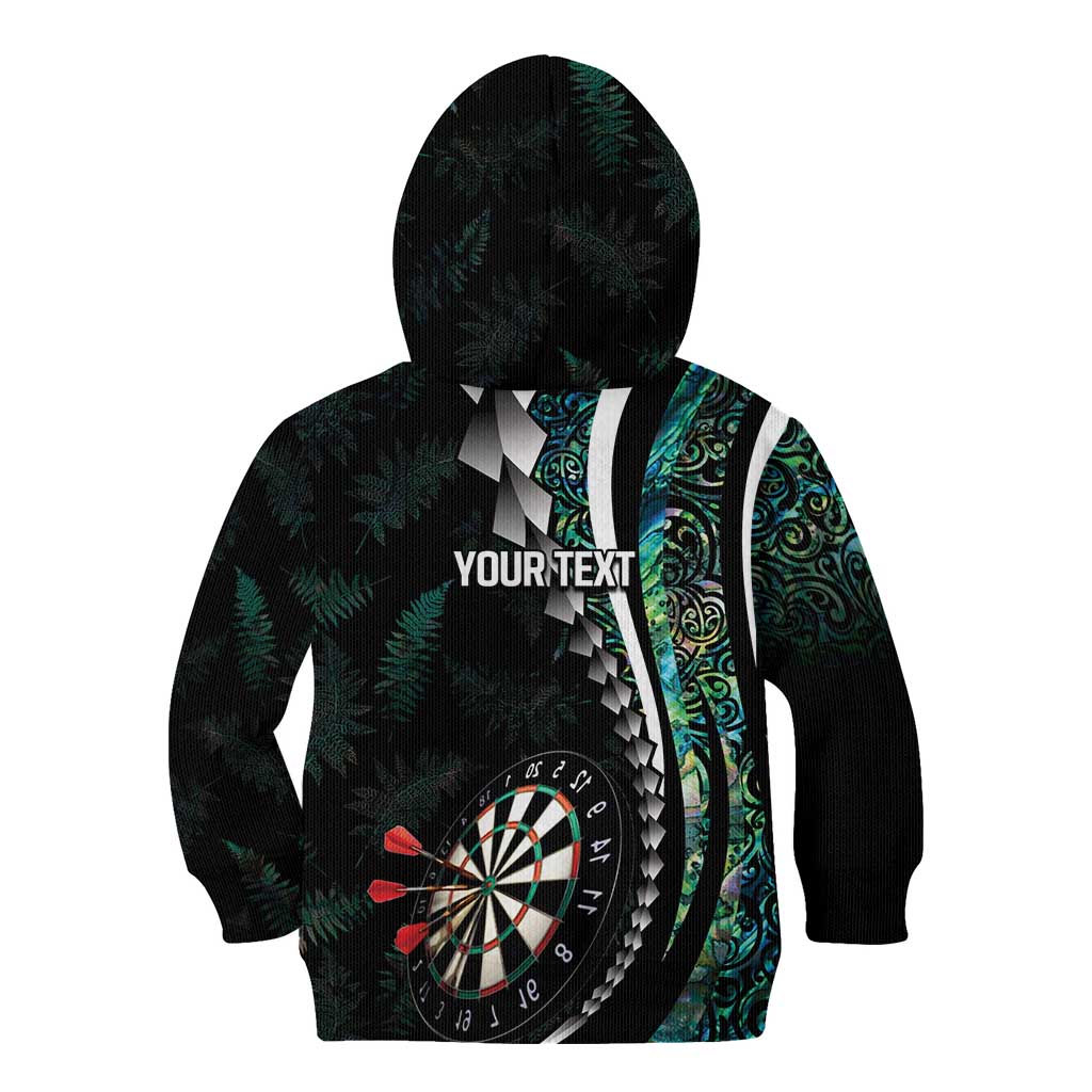 Personalized New Zealand Darts Kid Hoodie Paua Shell Koiri - Manaia
