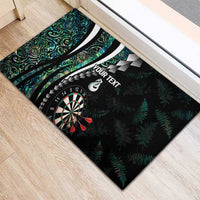 Personalized New Zealand Darts Rubber Doormat Paua Shell Koiri - Manaia