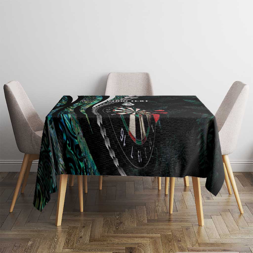 Personalized New Zealand Darts Tablecloth Paua Shell Koiri - Manaia