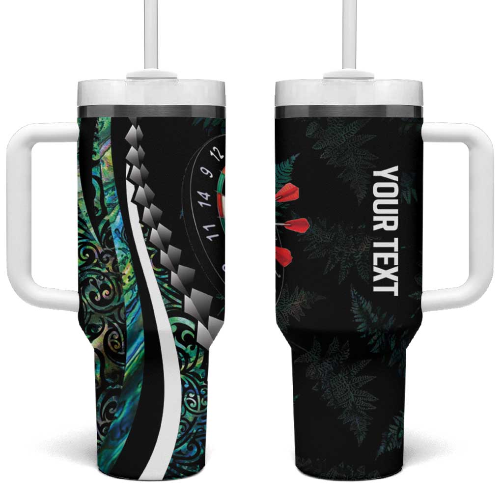 Personalized New Zealand Darts Tumbler With Handle Paua Shell Koiri - Manaia
