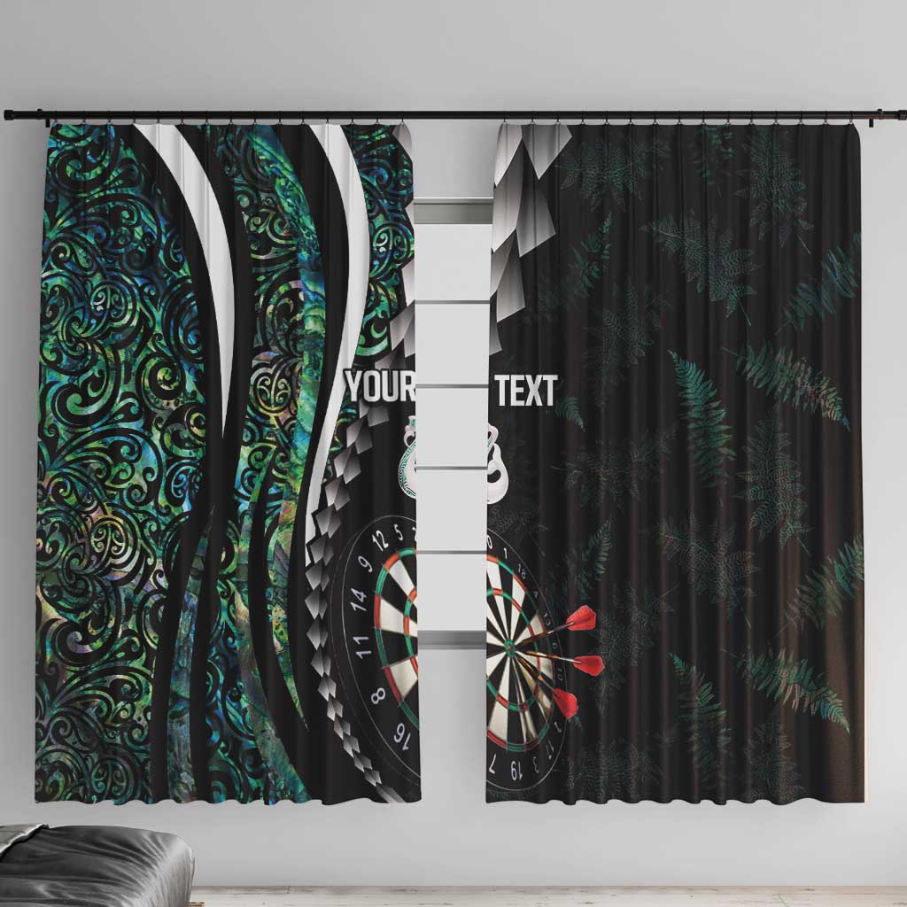 Personalized New Zealand Darts Window Curtain Paua Shell Koiri - Manaia LT7 With Hooks Green - Polynesian Pride