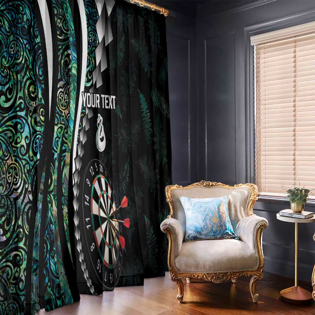 Personalized New Zealand Darts Window Curtain Paua Shell Koiri - Manaia LT7 - Polynesian Pride