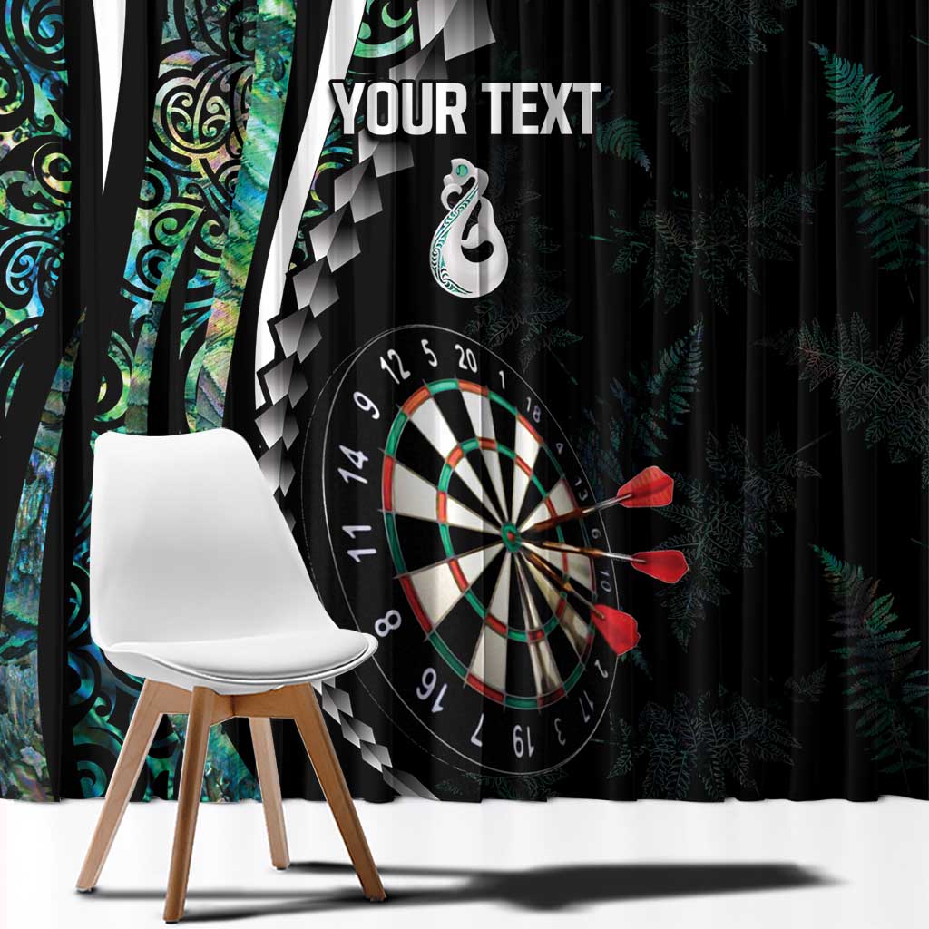 Personalized New Zealand Darts Window Curtain Paua Shell Koiri - Manaia LT7 - Polynesian Pride