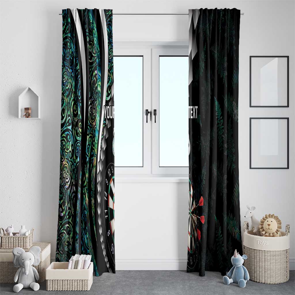 Personalized New Zealand Darts Window Curtain Paua Shell Koiri - Manaia LT7 - Polynesian Pride