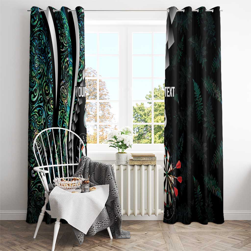Personalized New Zealand Darts Window Curtain Paua Shell Koiri - Manaia LT7 - Polynesian Pride