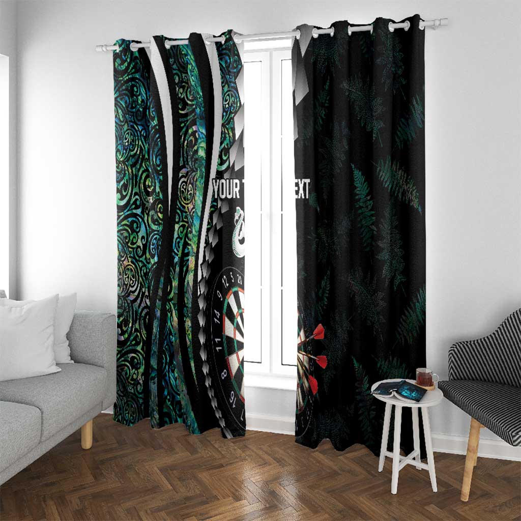 Personalized New Zealand Darts Window Curtain Paua Shell Koiri - Manaia LT7 With Grommets Green - Polynesian Pride
