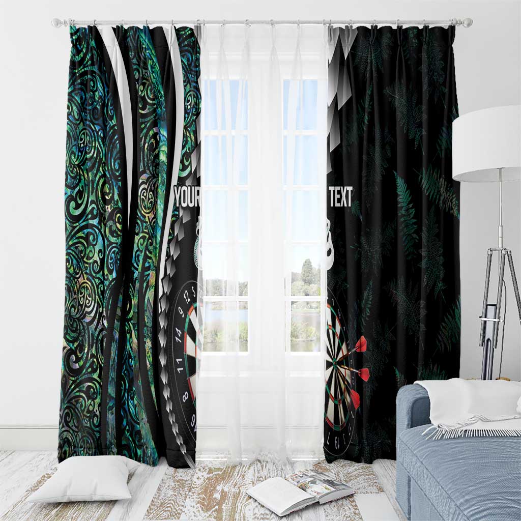 Personalized New Zealand Darts Window Curtain Paua Shell Koiri - Manaia LT7 - Polynesian Pride