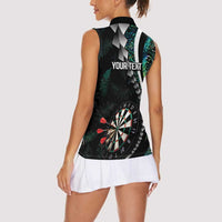 Personalized New Zealand Darts Women Sleeveless Polo Shirt Paua Shell Koiri - Manaia