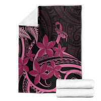 Aotearoa Maori Blanket Pink Fern Ribbons on Black - Polynesian Pride
