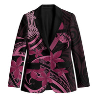 Aotearoa Maori Blazer Pink Fern Ribbons on Black LT7 Unisex Black - Polynesian Pride