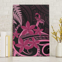 Aotearoa Maori Canvas Wall Art Pink Fern Ribbons on Black - Polynesian Pride