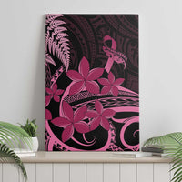 Aotearoa Maori Canvas Wall Art Pink Fern Ribbons on Black - Polynesian Pride