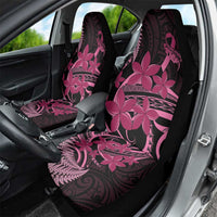 Aotearoa Maori Car Seat Cover Pink Fern Ribbons on Black - Polynesian Pride