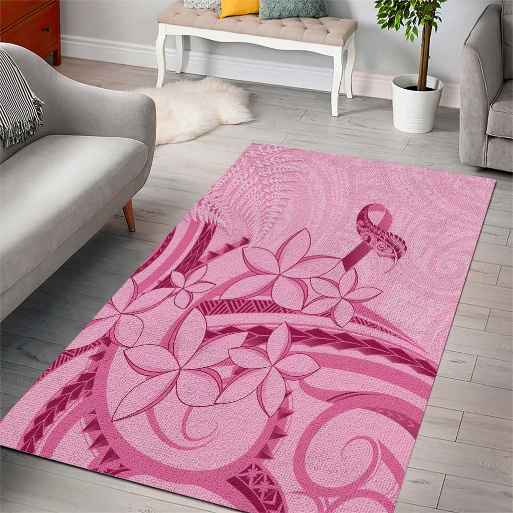 Aotearoa Maori Area Rug Pink Fern Ribbons LT7 - Polynesian Pride