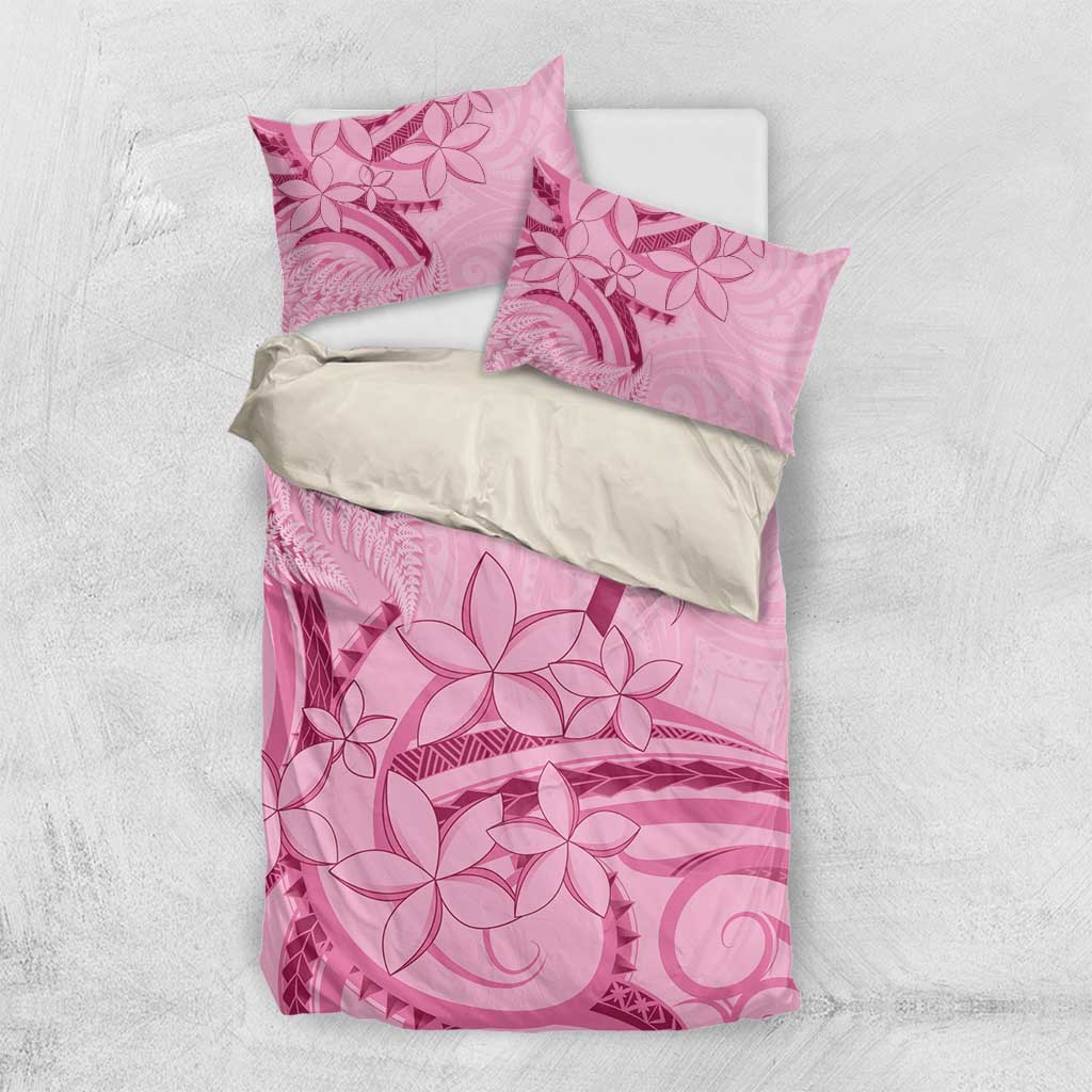 Aotearoa Maori Bedding Set Pink Fern Ribbons - Polynesian Pride