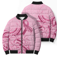 Aotearoa Maori Bomber Puffer Jacket Pink Fern Ribbons LT7 - Polynesian Pride