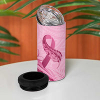 Aotearoa Maori 4 in 1 Can Cooler Tumbler Pink Fern Ribbons - Polynesian Pride