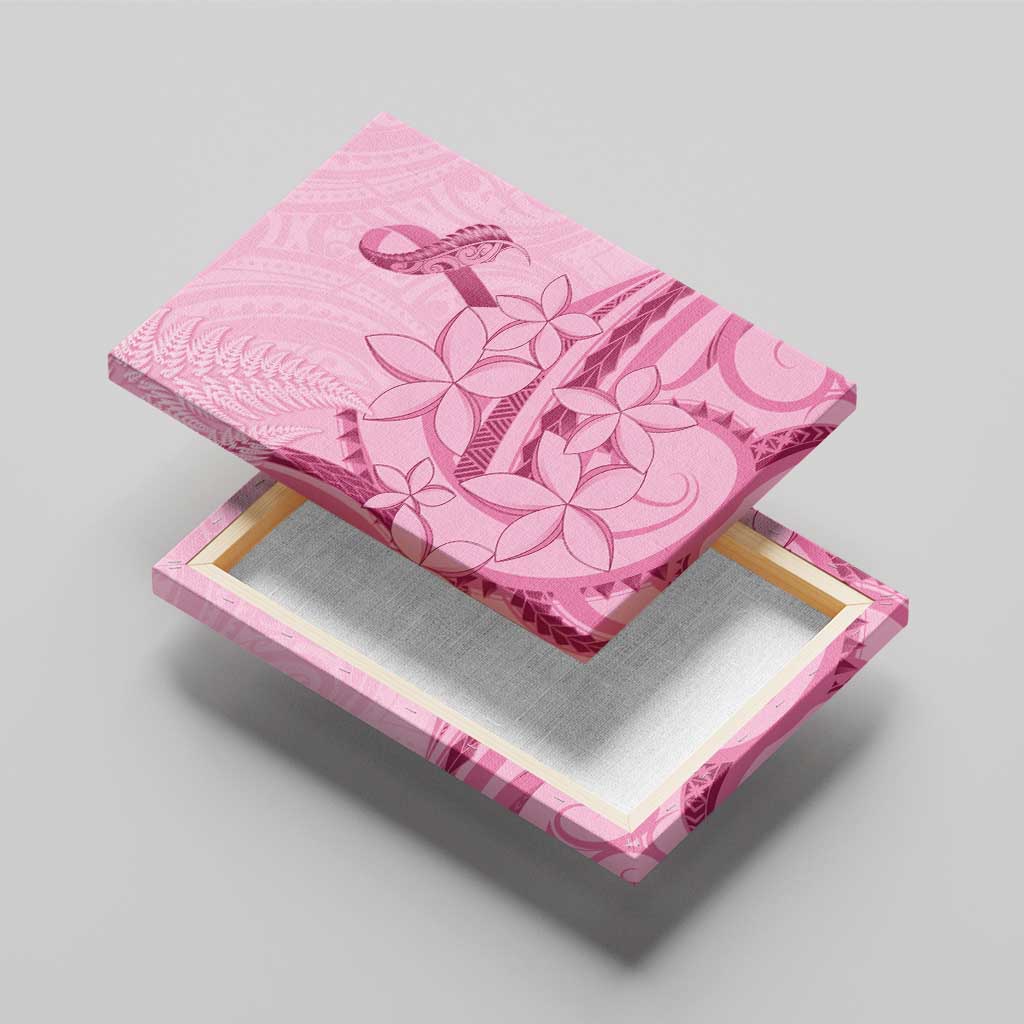 Aotearoa Maori Canvas Wall Art Pink Fern Ribbons - Polynesian Pride