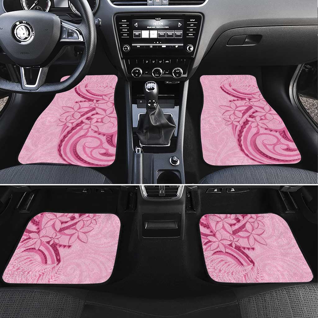 Aotearoa Maori Car Mats Pink Fern Ribbons LT7 Set 4pcs Pink - Polynesian Pride