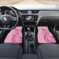 Aotearoa Maori Car Mats Pink Fern Ribbons LT7 Set 2pcs - Front Pink - Polynesian Pride