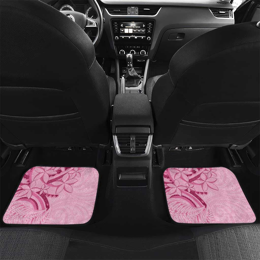 Aotearoa Maori Car Mats Pink Fern Ribbons LT7 Set 2pcs - Back Pink - Polynesian Pride