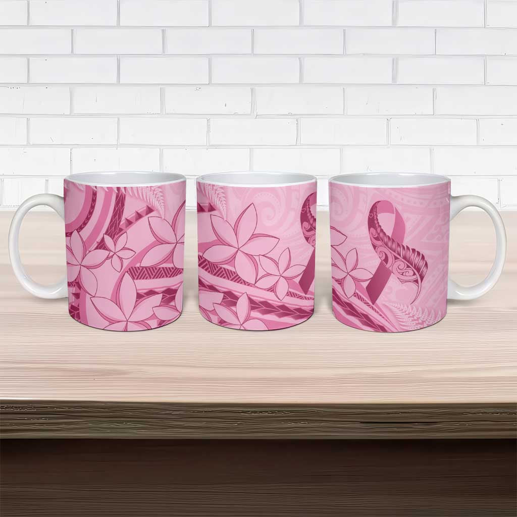 Aotearoa Maori Ceramic Mug Pink Fern Ribbons - Polynesian Pride