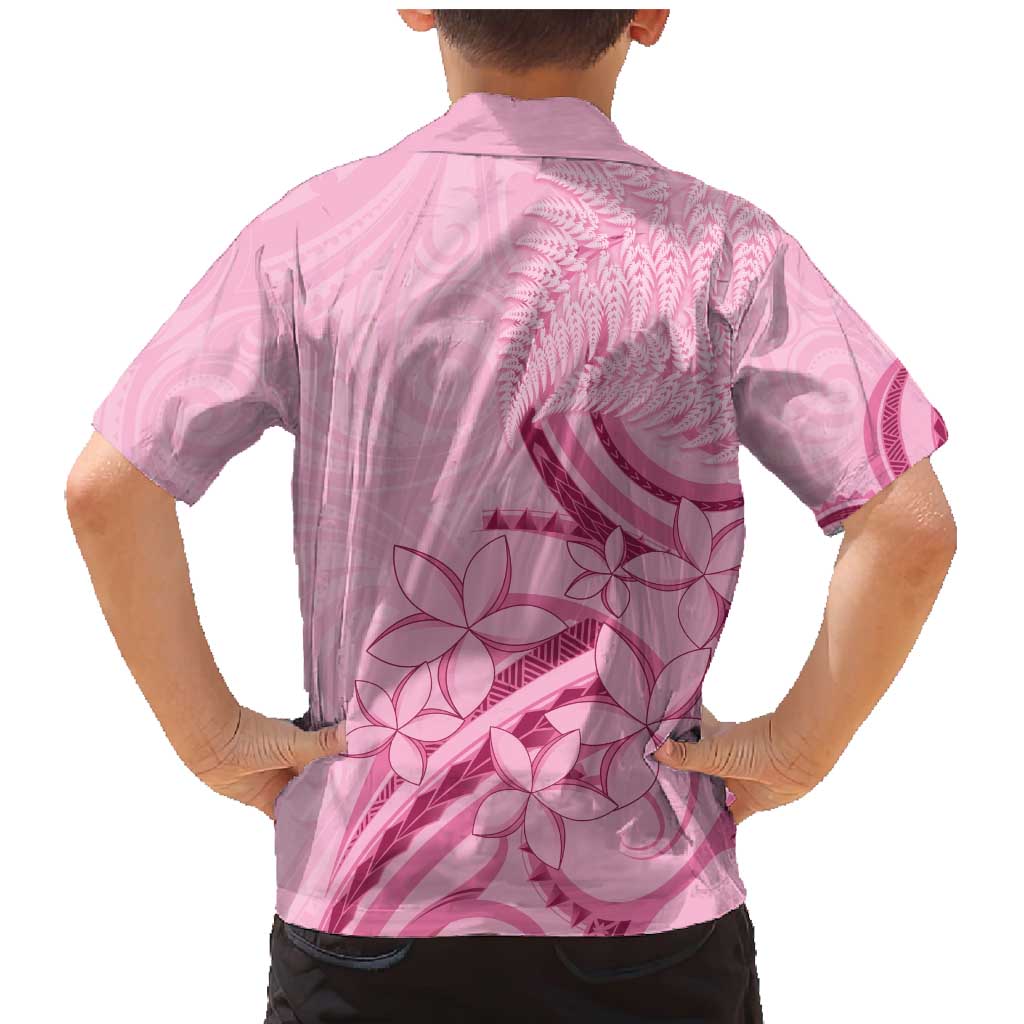 Aotearoa Maori Family Matching Mermaid Dress and Hawaiian Shirt Pink Fern Ribbons - Polynesian Pride