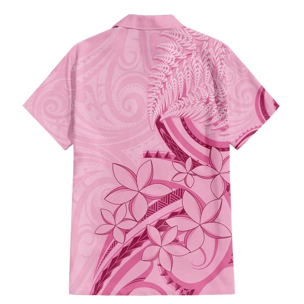 Aotearoa Maori Family Matching Mermaid Dress and Hawaiian Shirt Pink Fern Ribbons - Polynesian Pride