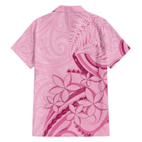 Aotearoa Maori Family Matching Off Shoulder Short Dress and Hawaiian Shirt Pink Fern Ribbons LT7 - Polynesian Pride