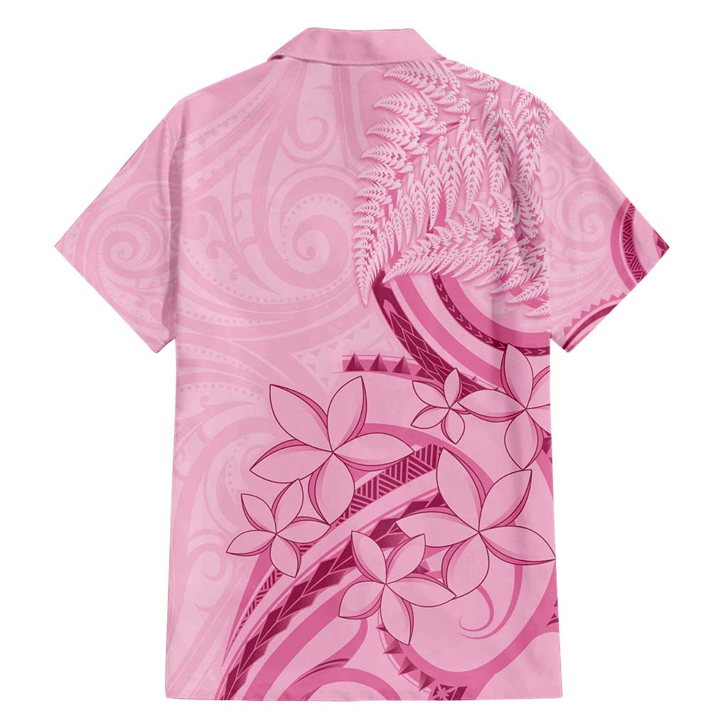 Aotearoa Maori Family Matching Puletasi and Hawaiian Shirt Pink Fern Ribbons LT7 - Polynesian Pride