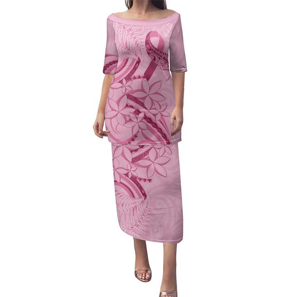 Aotearoa Maori Family Matching Puletasi and Hawaiian Shirt Pink Fern Ribbons LT7 Mom's Dress Pink - Polynesian Pride