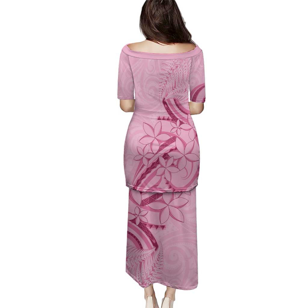 Aotearoa Maori Family Matching Puletasi and Hawaiian Shirt Pink Fern Ribbons LT7 - Polynesian Pride