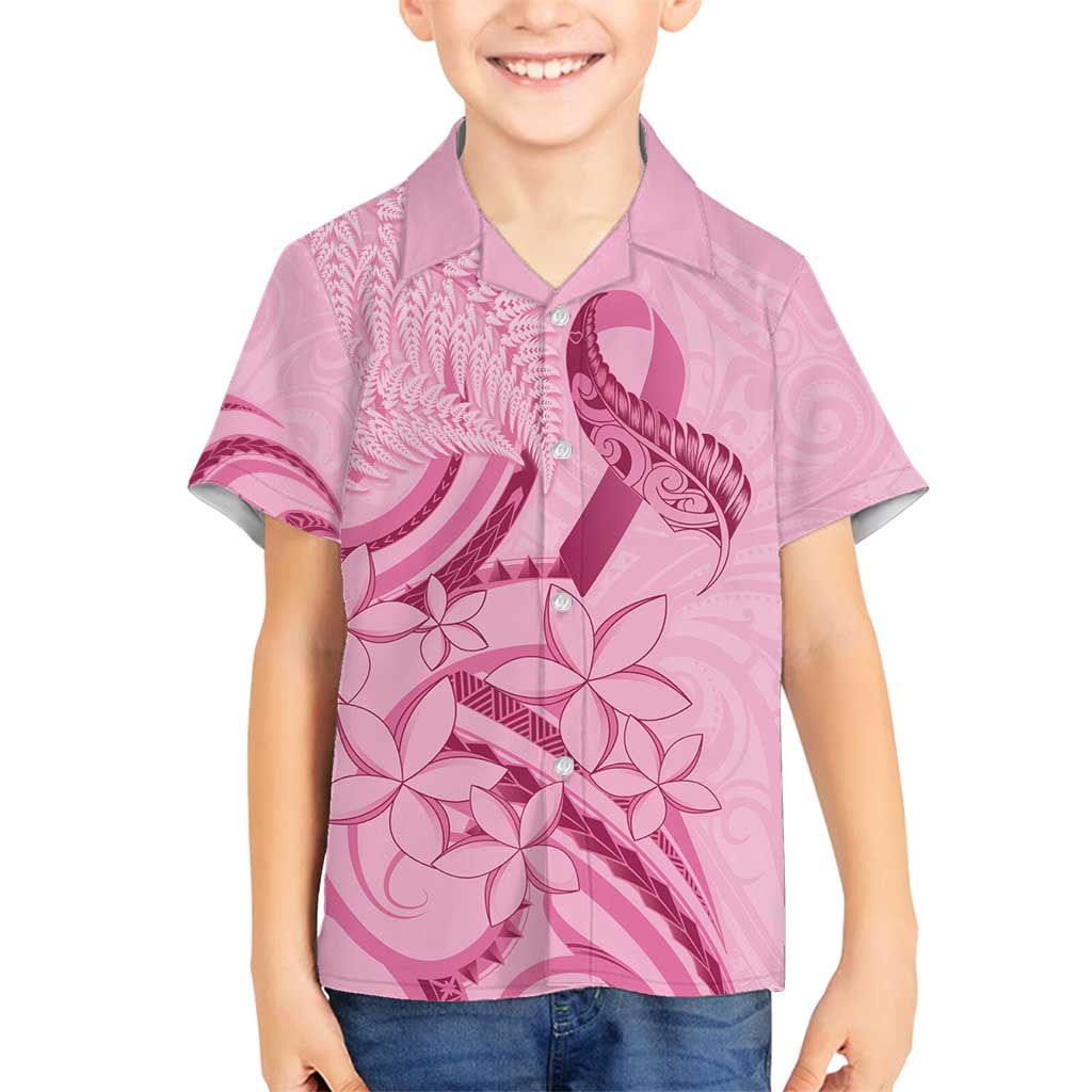 Aotearoa Maori Family Matching Puletasi and Hawaiian Shirt Pink Fern Ribbons LT7 Son's Shirt Pink - Polynesian Pride