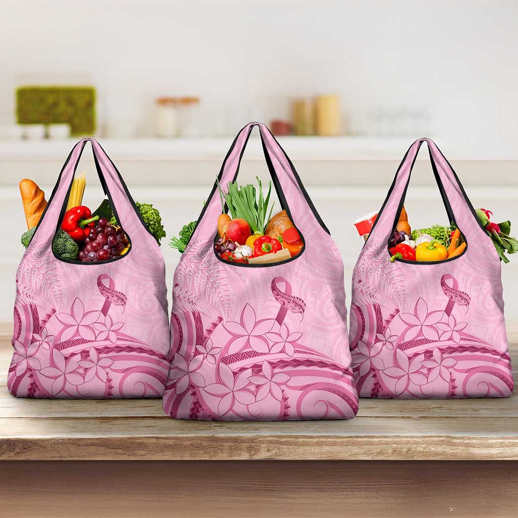 Aotearoa Maori Grocery Bag Pink Fern Ribbons LT7 3-pack One Size Pink - Polynesian Pride