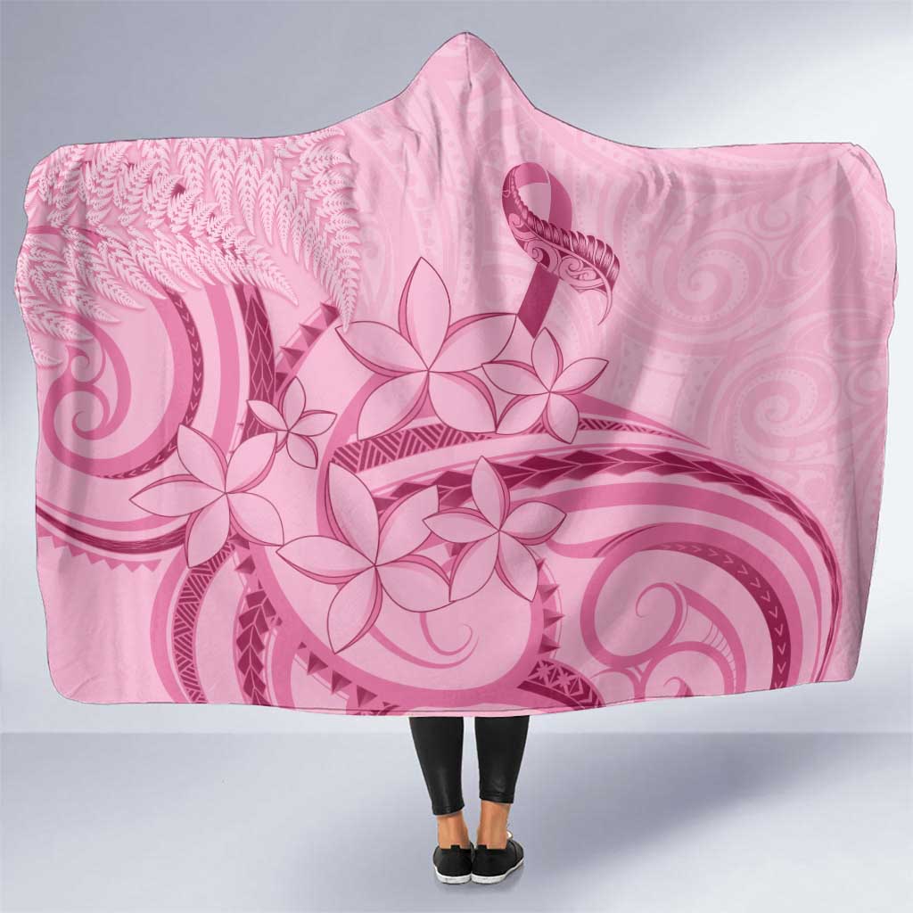 Aotearoa Maori Hooded Blanket Pink Fern Ribbons - Polynesian Pride