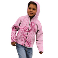 Aotearoa Maori Kid Hoodie Pink Fern Ribbons - Polynesian Pride