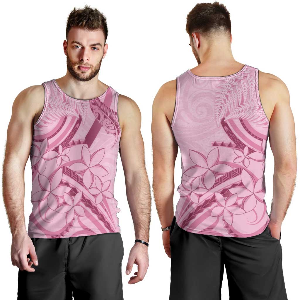 Aotearoa Maori Men Tank Top Pink Fern Ribbons - Polynesian Pride