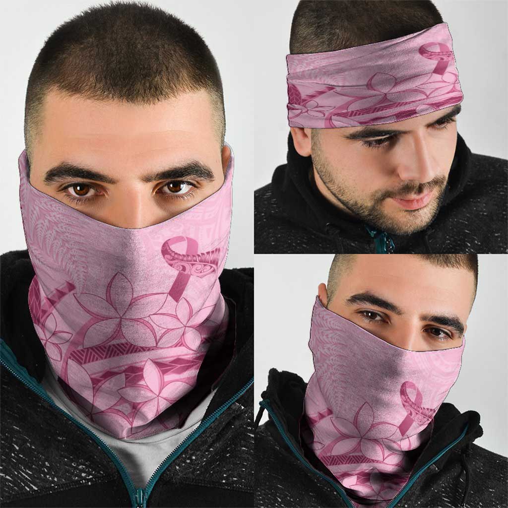 Aotearoa Maori Neck Gaiter Pink Fern Ribbons LT7
