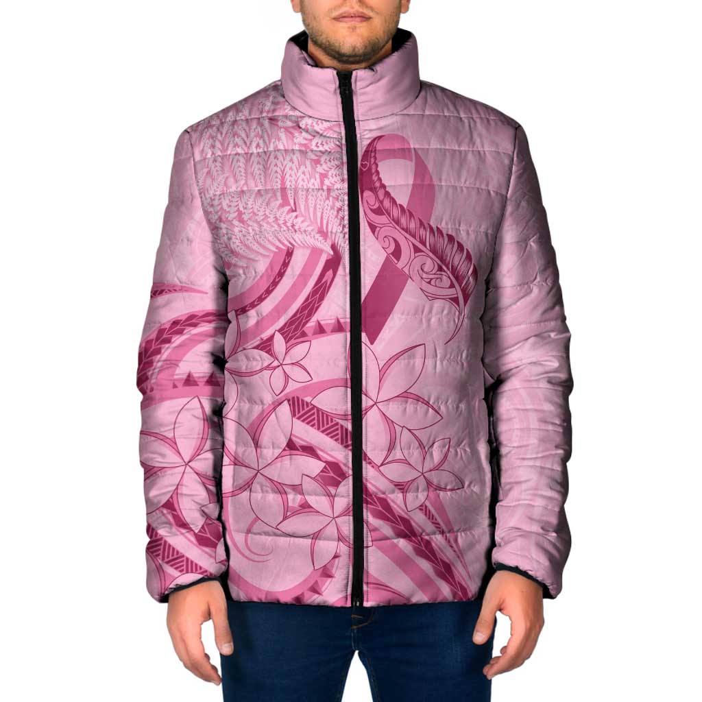 Aotearoa Maori Padded Jacket Pink Fern Ribbons LT7 Men Pink - Polynesian Pride
