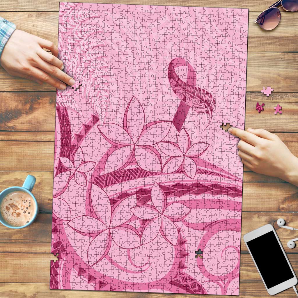 Aotearoa Maori Puzzle Pink Fern Ribbons LT7 Pink - Polynesian Pride