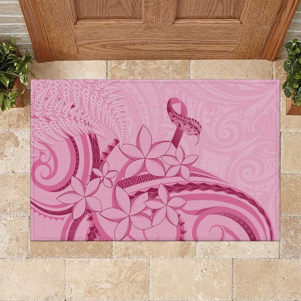 Aotearoa Maori Rubber Doormat Pink Fern Ribbons LT7 Pink - Polynesian Pride