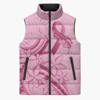 Aotearoa Maori Sleeveless Puffer Jacket Pink Fern Ribbons LT7 Unisex Pink - Polynesian Pride