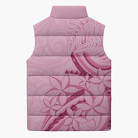 Aotearoa Maori Sleeveless Puffer Jacket Pink Fern Ribbons LT7 - Polynesian Pride