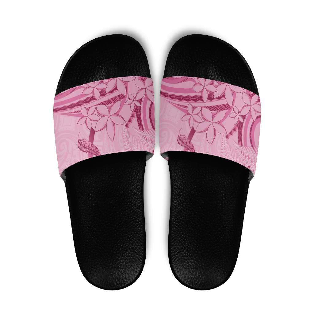 Aotearoa Maori Slide Sandals Pink Fern Ribbons LT7 Pink - Polynesian Pride