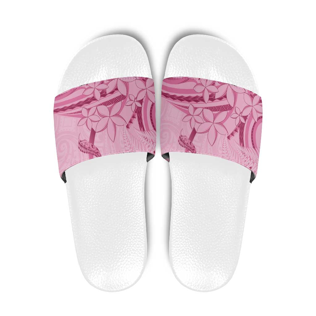 Aotearoa Maori Slide Sandals Pink Fern Ribbons LT7 Pink - Polynesian Pride