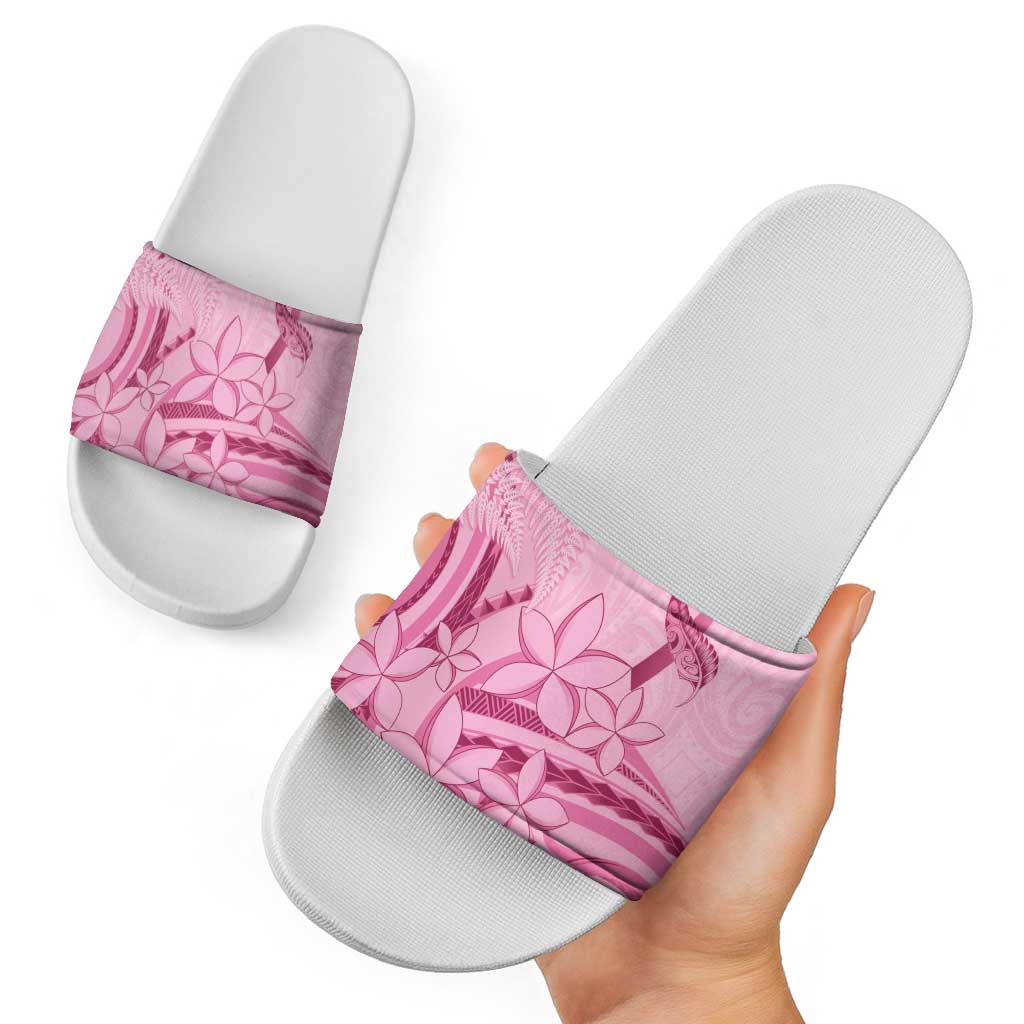 Aotearoa Maori Slide Sandals Pink Fern Ribbons LT7 - Polynesian Pride