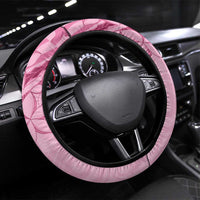 Aotearoa Maori Steering Wheel Cover Pink Fern Ribbons - Polynesian Pride