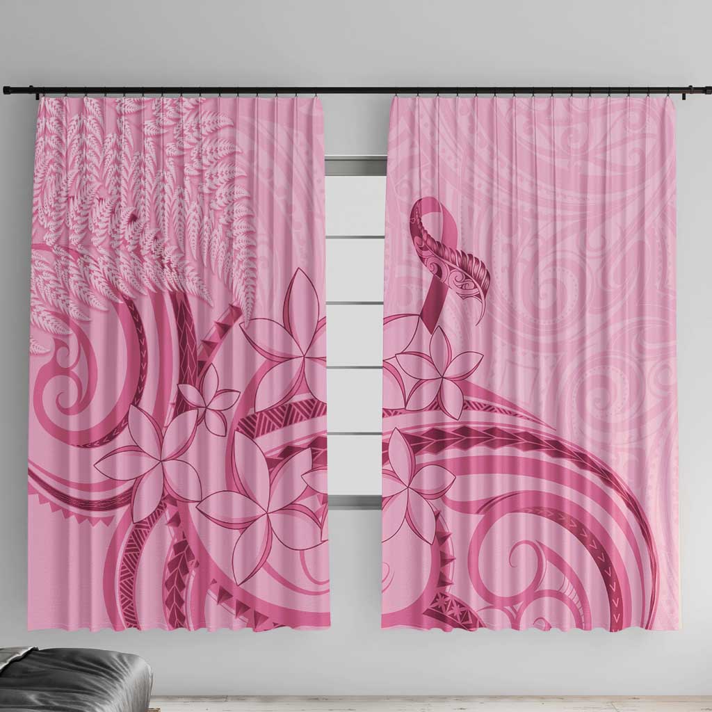 Aotearoa Maori Window Curtain Pink Fern Ribbons LT7 With Hooks Pink - Polynesian Pride