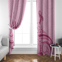 Aotearoa Maori Window Curtain Pink Fern Ribbons LT7 - Polynesian Pride